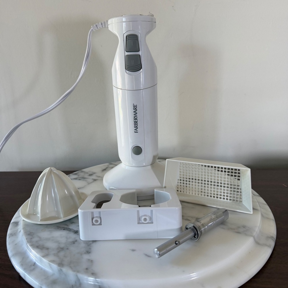 Farberware FSSB100A Hand Blender White 210W Motor Base with Attachments Set